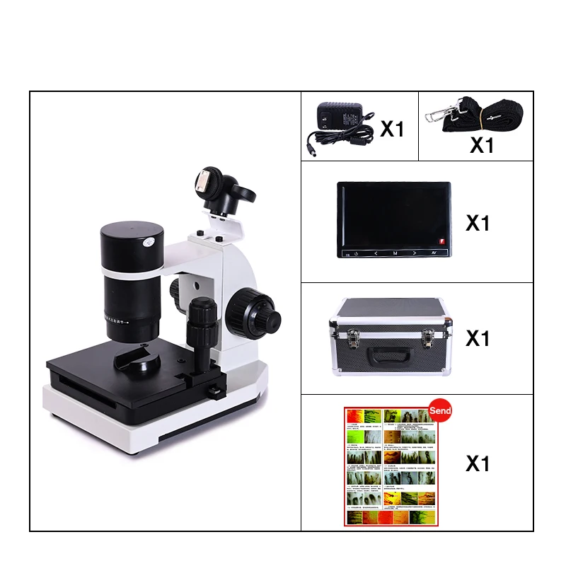 500X and below monocular digital microscope blood microcirculation + 7“ or 9” color LCD monitor