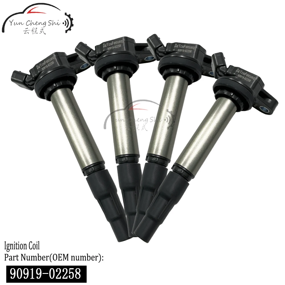 4 pcs ignition coil 90919-02258 90919-C2005 UF-596 C1714 UF-619 For Toyota Corolla Matrix Prius Scion IM xD 1.8 1.6