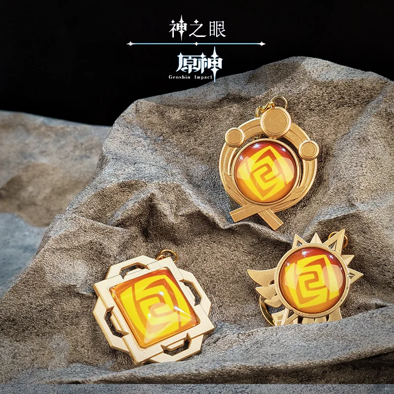 Anime Genshin Impact Keychain Element Vision God's Eye Inazuma Mondstadt Liyue Harbor Accessories Pendant Key Chain Fans Gifts