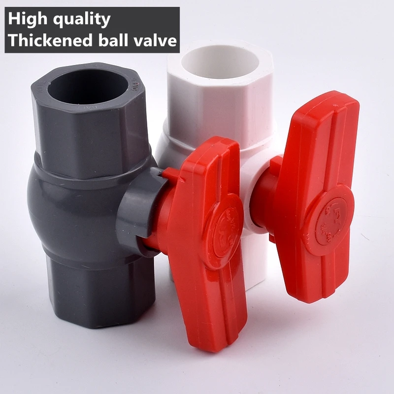 

1P 20mm 25mm PVC Thickened Ball Valve Garden Irrigation Water Supply Aquarium Tank Water Pipe Connectors