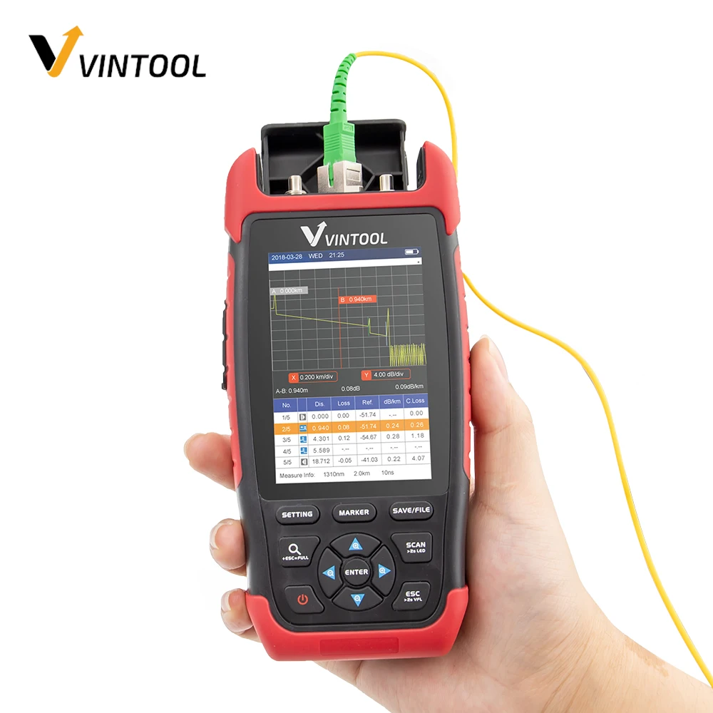 Multifunction Mini OTDR Fiber Optic Reflectometer with 8 Functions 22dB VFL OPM OLS Event Map RJ45 Cable Tester  otdr