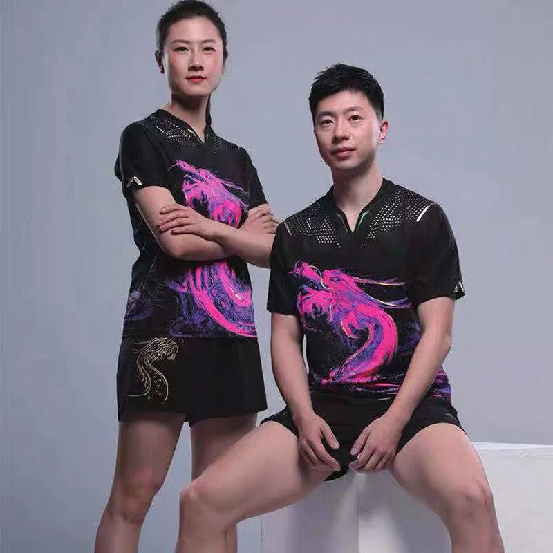 Table tennis badminton sportswear suit men and women summer short-sleeved competition suit quick-drying and breathable