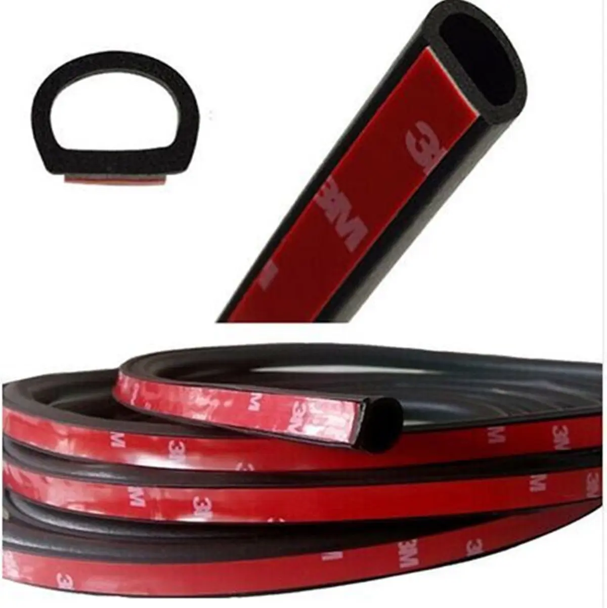 4 Meters Car Door Seal Strips Small D Type Cars Rubber Seal Strip Noise Insulation Sealing Strip Protector Auto Accessoriess