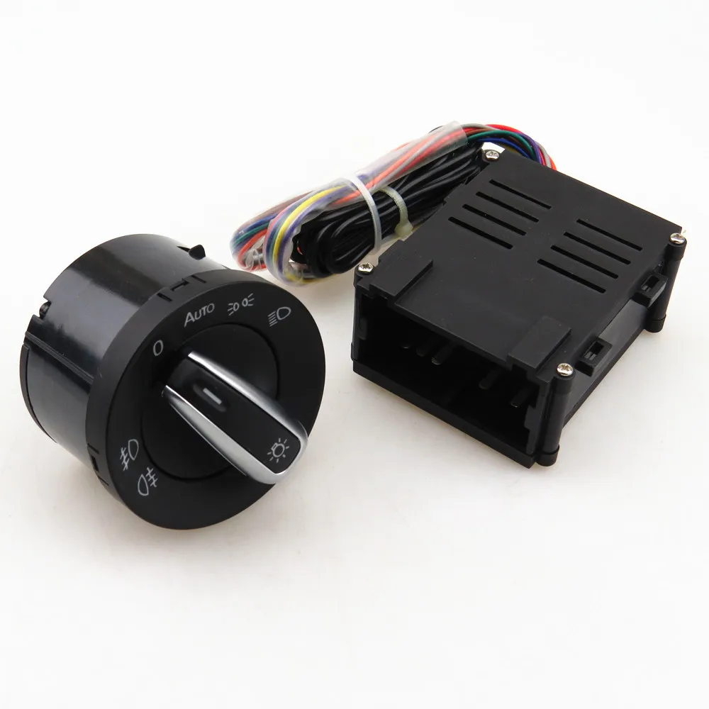 Car Light Chrome Switch & Auto Sensor Module For Golf 4 New Jetta MK4 Polo Bora Passat B5 Beetle 5ND 941 431 B 5ND941431B