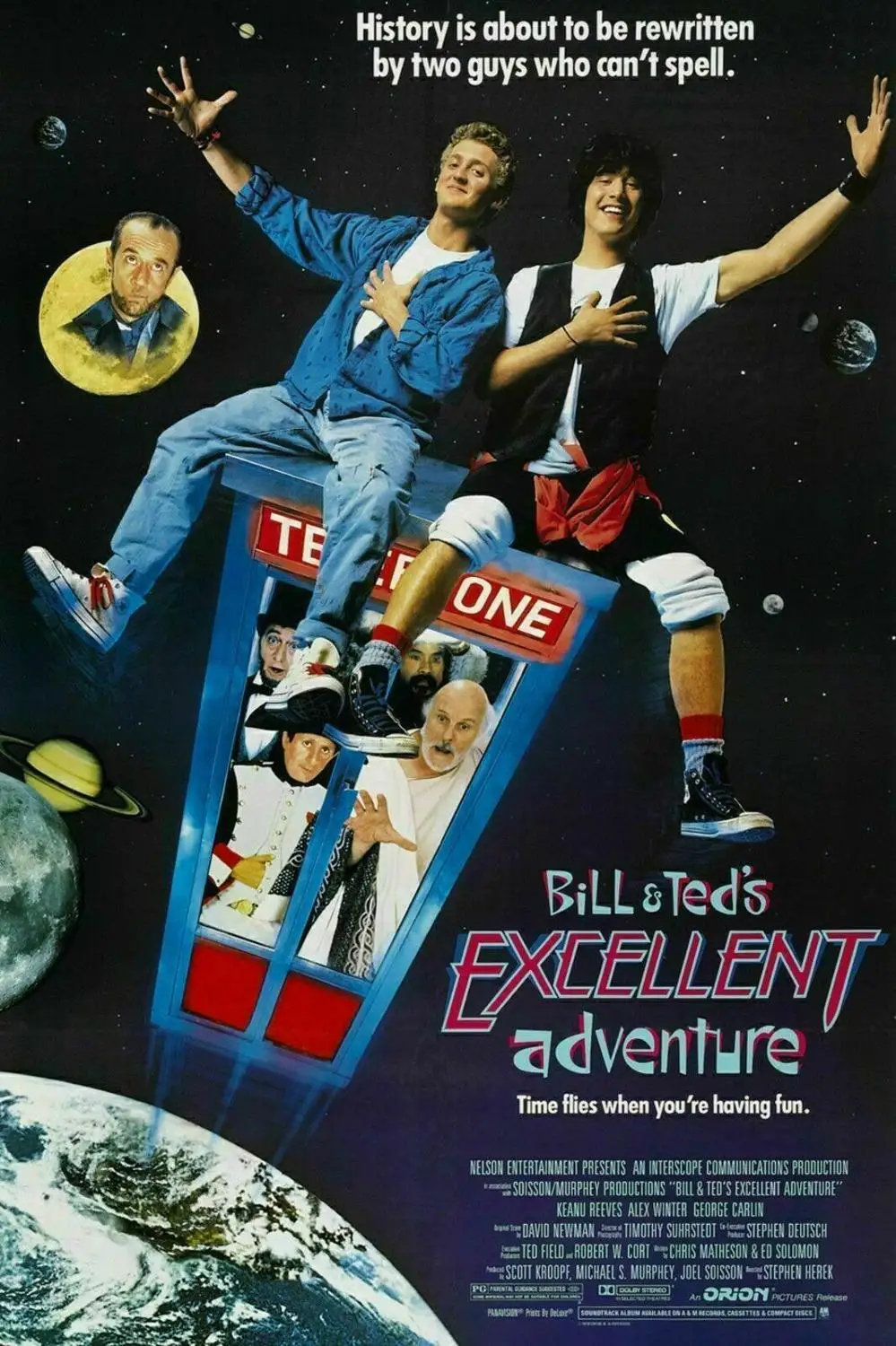 Bill Teds Excellent Adventure 1989 Movie Cult Classic Silk Fabric Wall Poster Art Decor Sticker Bright