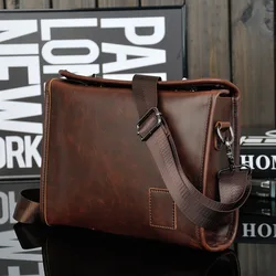 2020 yeni varış erkekler deri Vintage çanta adam omuz askılı çanta inek derisi erkek deri Crossbody çanta