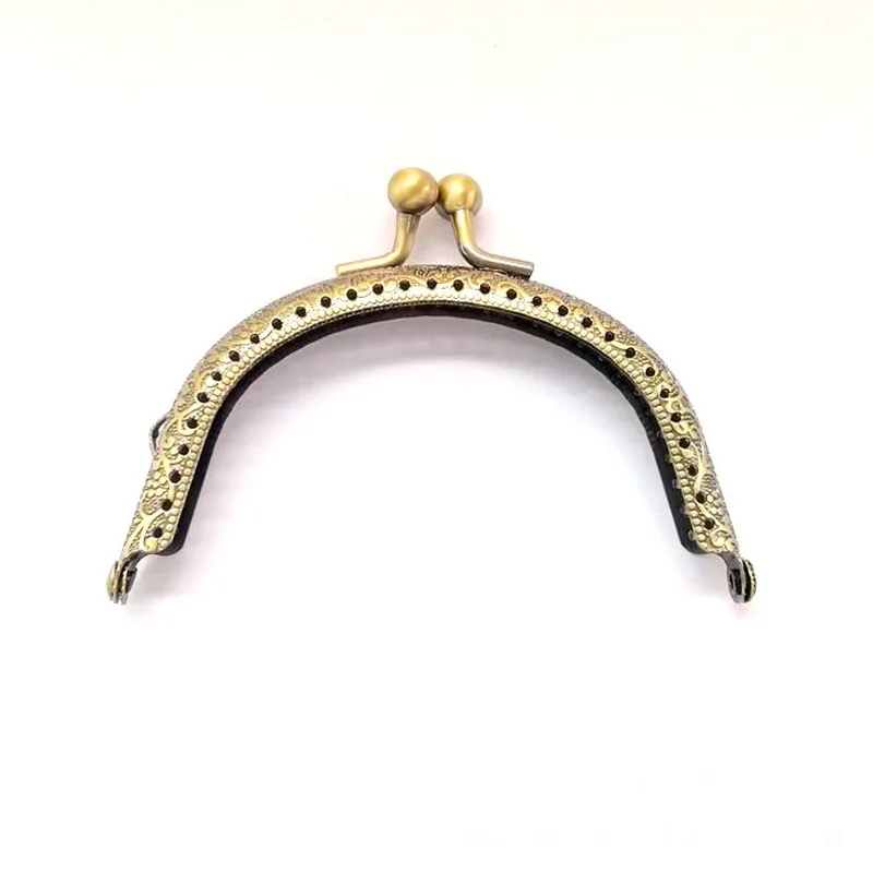 9CM DIY Round Metal Purse Frame Handle for Clutch Bag Handbag Accessories Making Kiss Clasp Lock Antique Bronze Bags Hardware