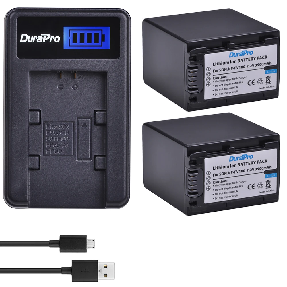 3900mAh NP-FV100 NP FV100 Batterie und Ladegerät für Sony NP FV30 FV50 FV60 FV70, PXW Z90 X70 NEX-VG30E HXR NX70 NX80 MC80