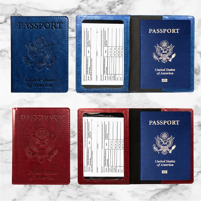 Travel Accessories Vintage Embossing Passport Holder ID Cover Women Men Business PU Leather Portable Bank Card Passport