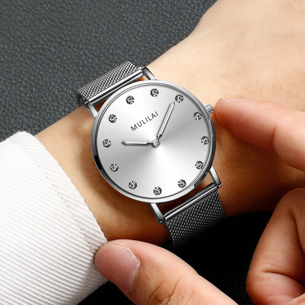 Reloj de pulsera de cuarzo para hombre, cronógrafo de marca de acero inoxidable con movimiento japonés, estilo Casual, sencillo, con diamantes, para negocios