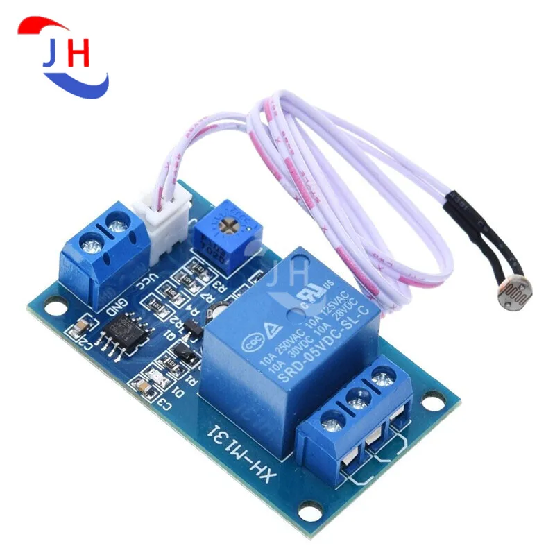 Interruptor de Control de luz, módulo de relé de fotorresistencia, Sensor de detección de brillo 10A, 1 piezas, 5V, 12V, CC