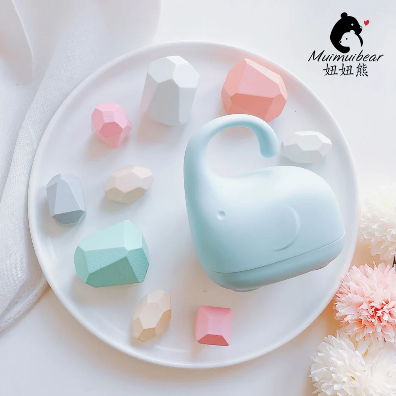 Portable PP Baby Pacifier Box Container Elephant-Shaped Dustproof Pacifier Holder Case Nipple Snack Travel Storage Stroller Acc