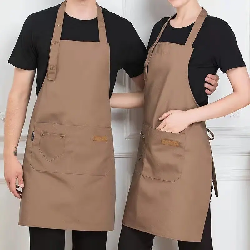 

Canvas Apron High-end Breathable Kitchen Chef Waiter Barber Shop Restaurant Manicure Fashion Work Clothes Unisex