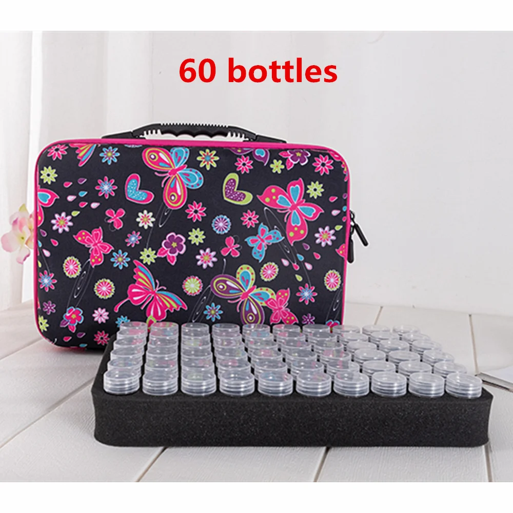 30/60/120 Bottles Storage Box 5D Diamond Painting Accessories Tools Container Bag Carry Case Embroidery Mosaic органайзер