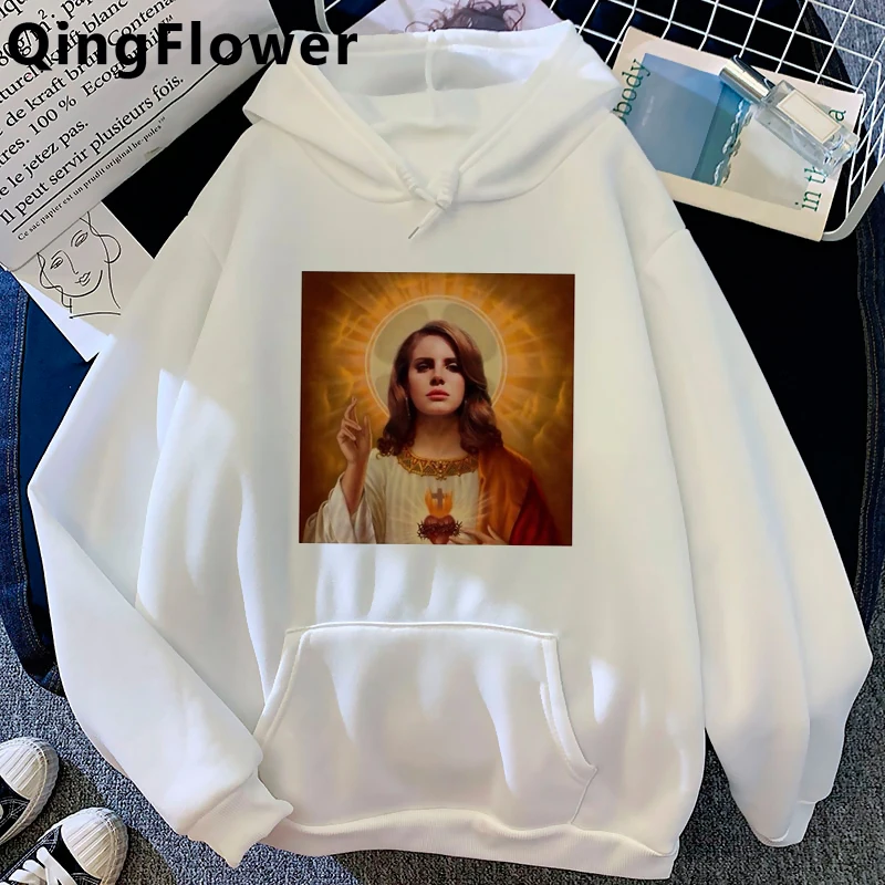 Lana Del Rey Aesthetic Grunge Funny Cartoon Hoodie Women Harajuku Streetwear Anime Sweatshirt Graphic Winter Casual Hoody Female