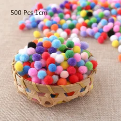 500Pcs 1cm Mixed Soft Round Shaped Pompom Balls Fluffy Pom Pom For Kids DIY Garment Handcraft 10mm/15mm/20mm