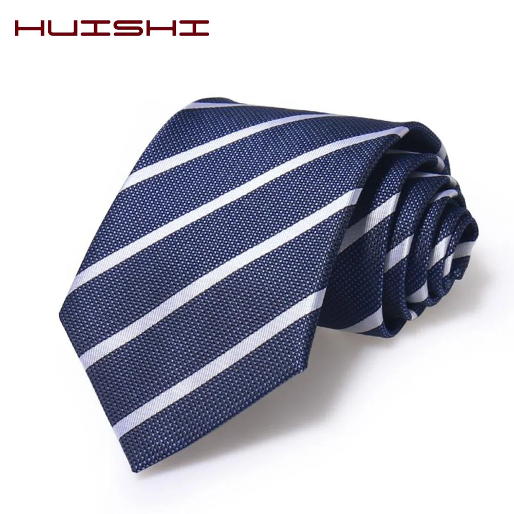 HUISHI Tie For Men Suit Neckwear Classic 8cm Stripe Necktie For Man Luxury Striped Business Neck Tie Suit Cravat Wedding Party