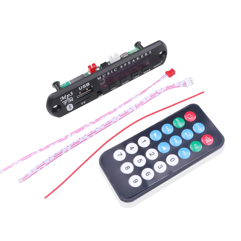 Wireless Bluetooth 5.0 MP3 WMA Decoder Board 9V 12V Car Audio USB TF FM Radio Module Color Screen MP3 Player With Remote Control