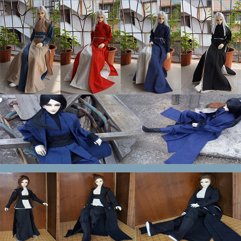 1/4 1/3 BJD Clothes Ancient Costume Samurai Outfits Chinese Hanfu For BJD/SD MSD SD13 ID75 Strong Uncle Doll Accessories C1157CD