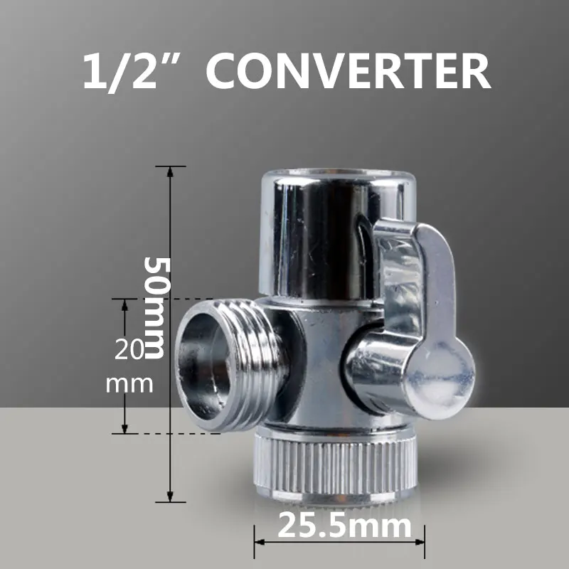 Alloy 1/2 Tube Single Cut Valve Diverter Switch 20MM Water Divider Conversion Faucet Water Inlet Accessories New Kitchen Tool