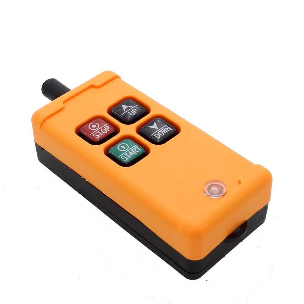 4 Buttons HS-4 1Speed 2 Transmitter Hoist Crane Truck Remote Control System 12V 110V 220V