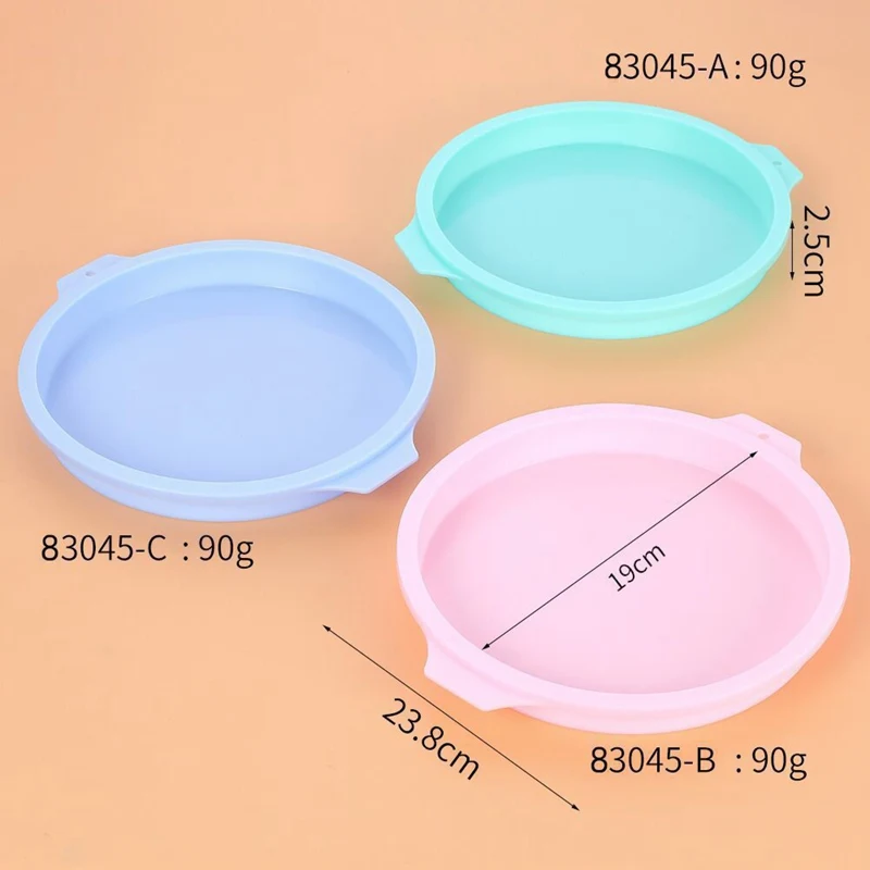 8 Inch Non-stick Silicone Round Rainbow Cake Mold Baking Pan Set Silicone Pizza Mold For Rainbow Cake Fondant Decoration Tools