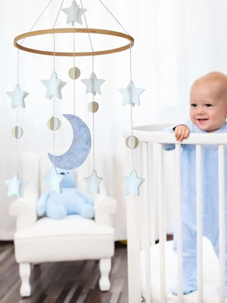 Culla Mobile con feltro Star Moon Wind Chime Baby Bed Decoration giocattoli per bambini Oyuncak Baby Toy giocattoli per bambini 0-12 mesi Juguetes Bebe