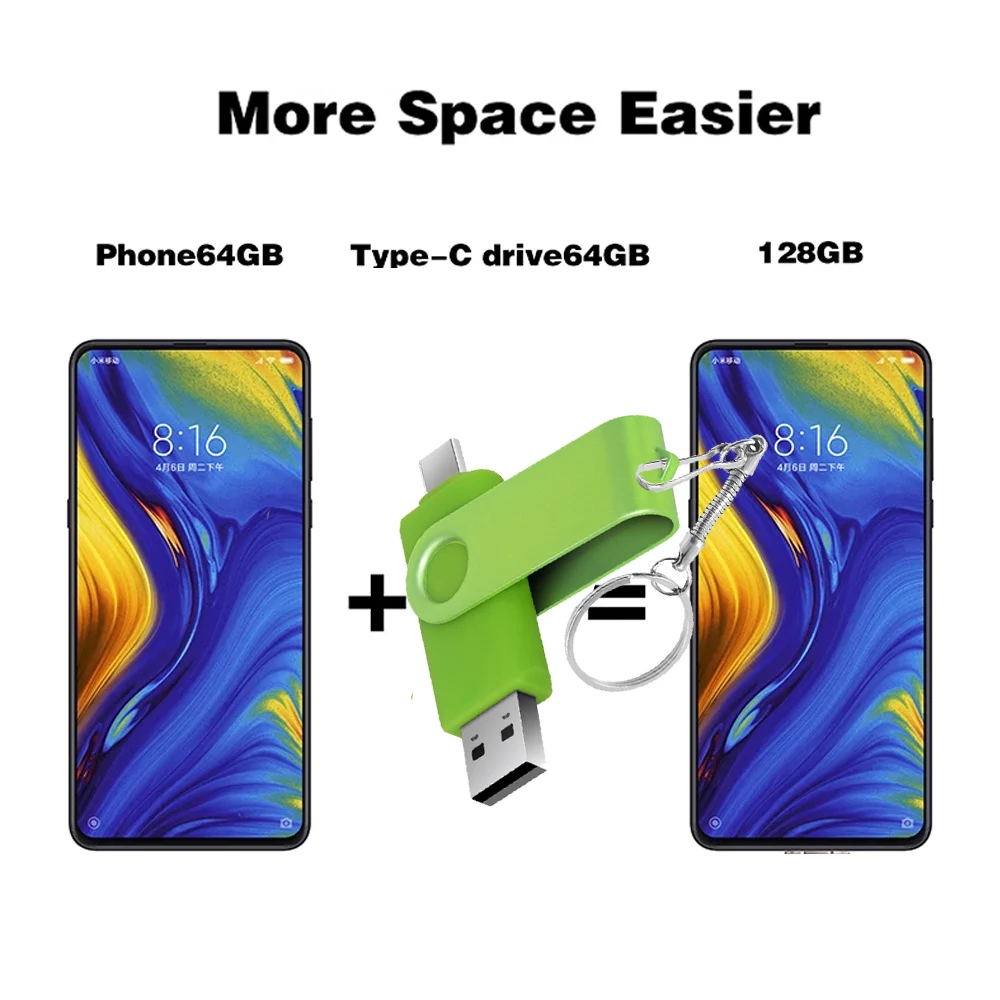 다기능 OTG 2 IN 1 타입-c USB 플래시 드라이브 펜드라이브 128GB, cle usb 스틱 8/16/32/64 GB 메모리 핸드폰용 usb 펜 드라이브