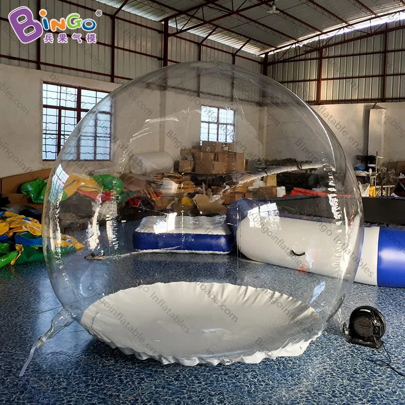 Custom made 2.2 meters high inflatable transparent bubble ball for sale / 7.2 feet christmas snow balloons toys