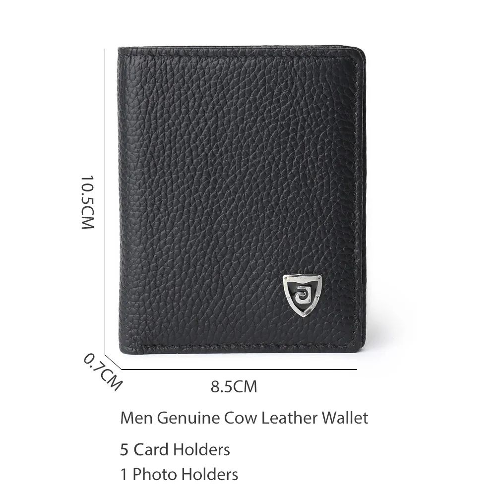 2024 Men Wallets Thin Name Engraving Genuine Leather MINI Men Purse ID Card Holder Classic High Quality Men Wallets