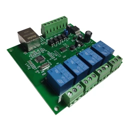 New LAN Ethernet RJ45 TCP/IP WEB Remote Control Board with 4 Channels Relay UDP W5500 Networking Controller