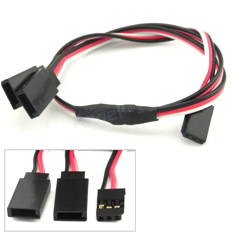 5pcs/lot 100/150/200/300/500mm RC Servo Y Extension Cord Wire Cable Lead Wire For RC Servo JR Futaba RC Car Helicopter Servo