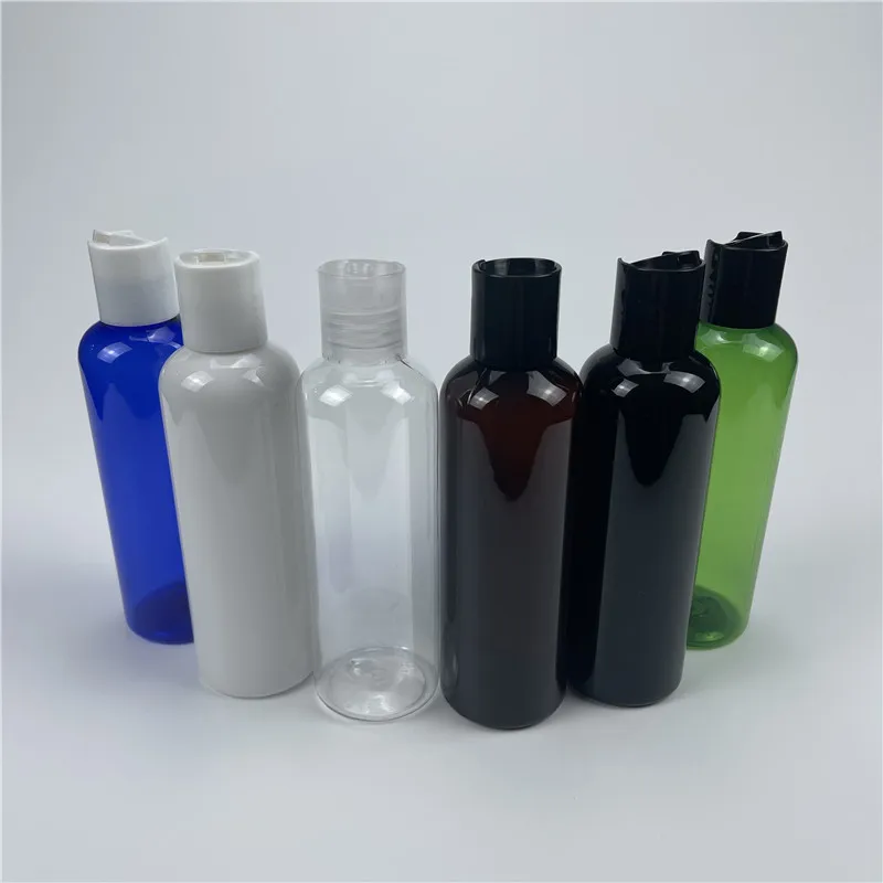 Multicolor 200ML X 30PCS Empty Disc Top Cap Plastic Round Shoulder Bottle Shampoo Lotion Cosmetic Bottle Body Wash PET Container