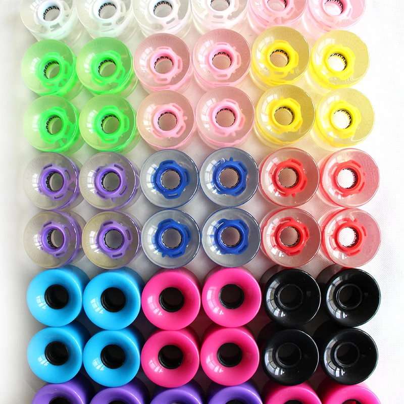 78A Roda Skateboard Papan Ikan Lampu LED Transparan Roda PU 60*45Mm Roda Skateboard Roda Papan Luncur Tahan Aus