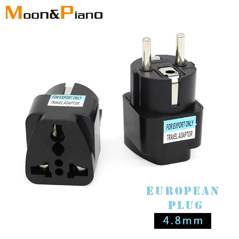 UK US AU to EU Adaptor German Standard Conversion Plug Travel European Adapter Multifunctional Socket France Russia plug Black