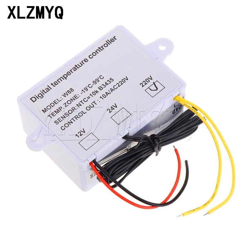 W88 AC 220 V  DC 12V/220V 10A Digital LED Temperature Controller Thermostat Control Switch Senso W1411 Heating Cooling Control