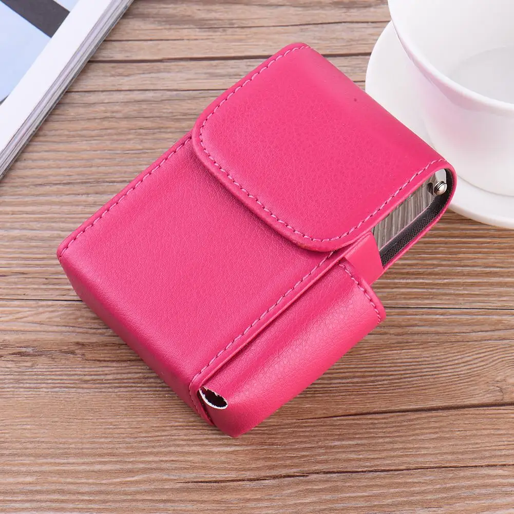 Cigarette Case PU Leather Cigarette Boxs Tobacco Pouch Lighter Holder Storage Container Best Gift For Men Cigarette Accessories