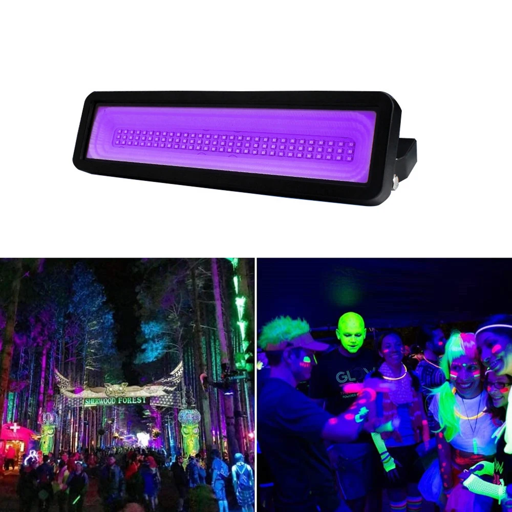 50W UV LED Flood Light Black Lights AC85-265V IP66 Waterproof Floodlight for Outdoor Xmas Halloween Dance Party Stage Lighting