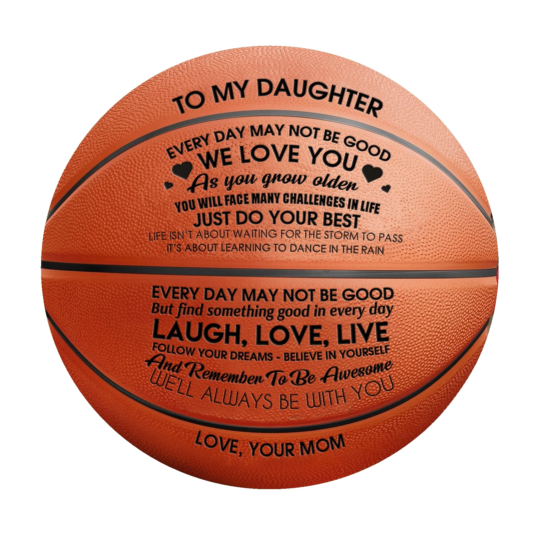 

Mom To My Daughter You Basketball Wholesale or retail Cheap Basketball Ball Official Size7 Basketball With Net Bag+ Needle