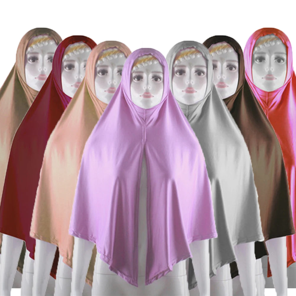 Muslim Women Long Hijab Prayer One Piece Amira Islmaic Burqa Arab Hijabs Niqab Burka Turkey Ready To Wear Plain Headscarf New