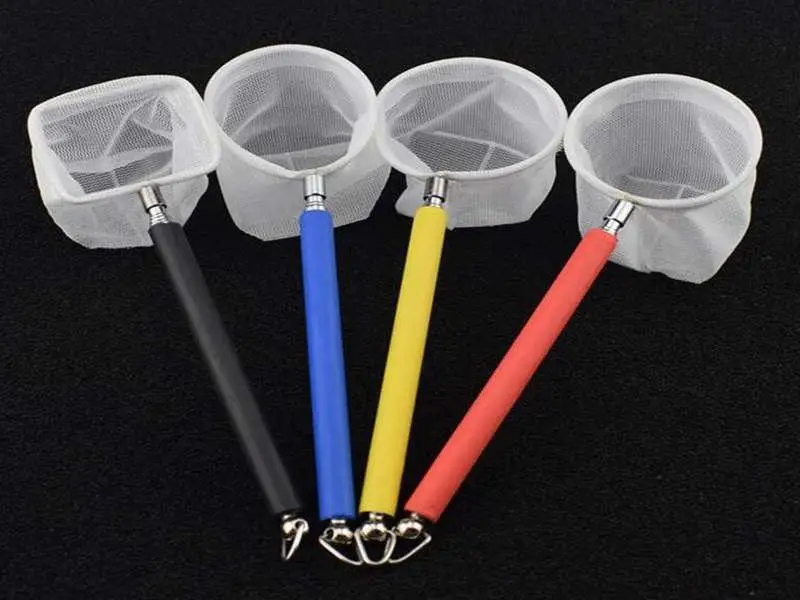 

100pcs Flexible 3D Aquarium Fish Tank Catch Net Stainless Steel Rod Fishing Round Square Pocket Shrimp Fishing Nets