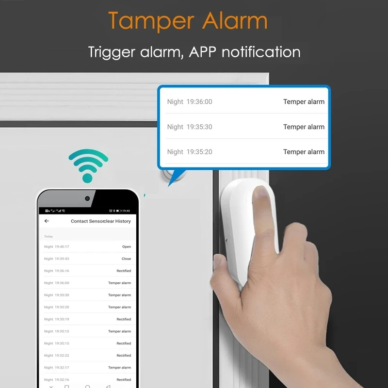 Tuya Smart WiFi Door Sensor Door Open / Closed Detectors Wifi Home Alarm Compatible With Alexa Google Home Smart Life App