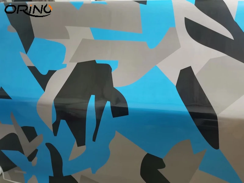 

Graphics Geometric Black Blue Camouflage Vinyl Film Sheet Adhesive Sticker DIY Car Wrap Foil with Air Release Bubbles