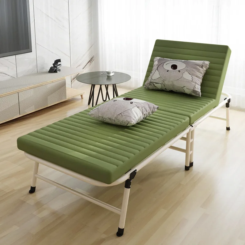 Foldaway เดียวเตียงสำนักงานเก้าอี้เลานจ์ห้องนอนเตียงนอนพักผ่อนเตียงนอนพักผ่อนคุ้มกันเตียงกลางแจ้งพับเตียง