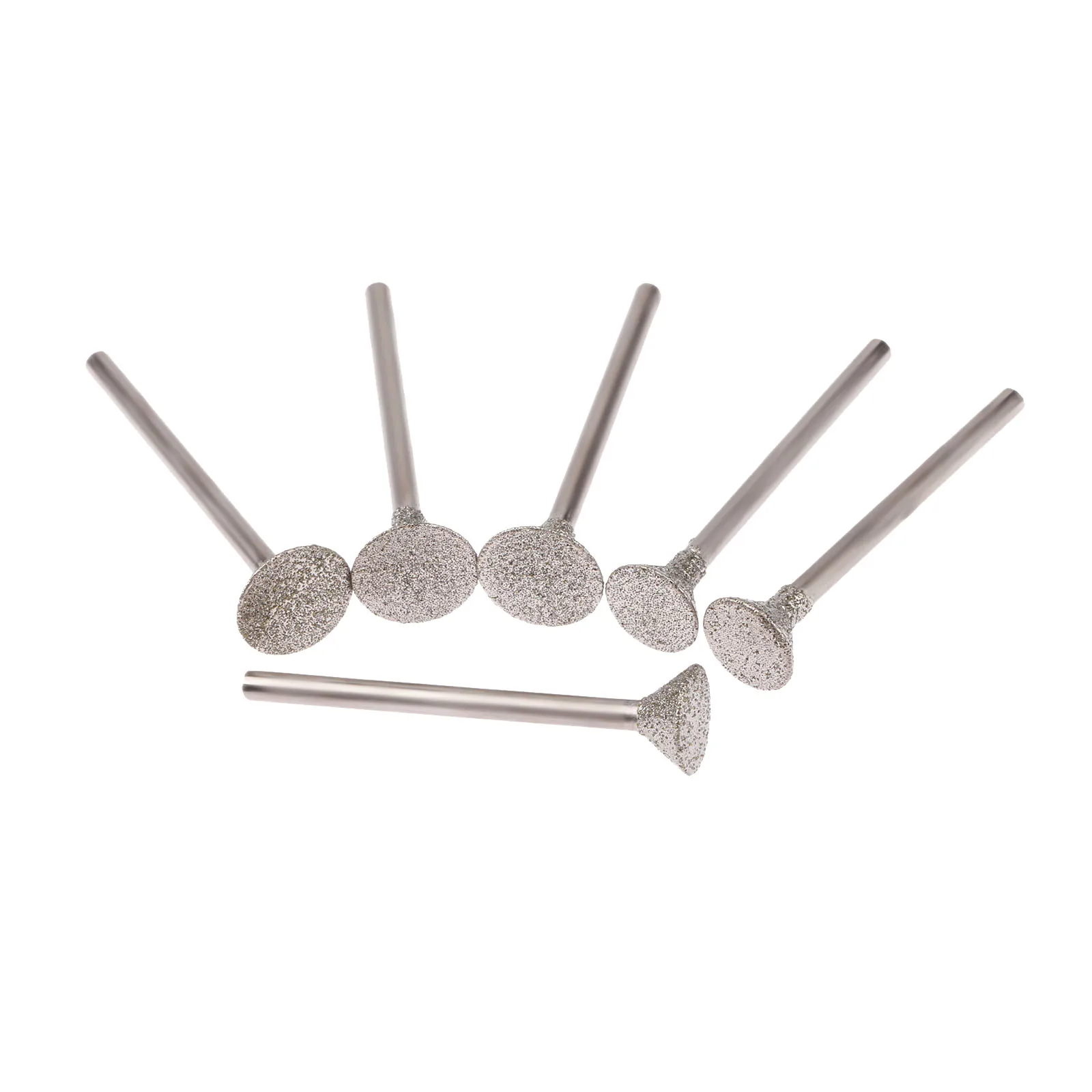 6Pcs Dremel Accesories Diamond Grinding Head Burrs Bits 3mm Shank Jade Stone Carving Polishing Engraving Tool