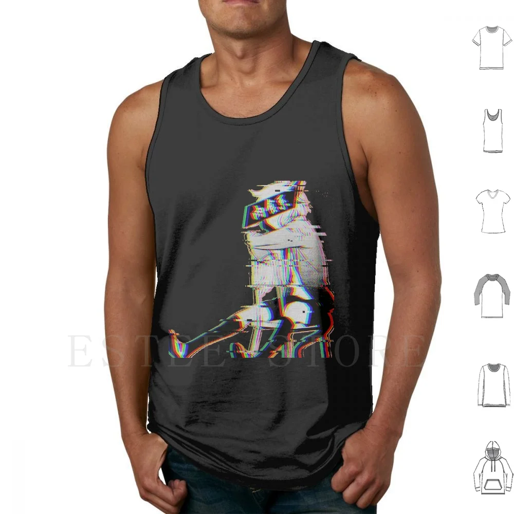 

" Neko Cat Boy " Aesthetic Anime Glitch 2.0 Tank Tops Vest Cotton Anime Animation Hentai Vaporwave Aesthetic Kanji Japan Poser