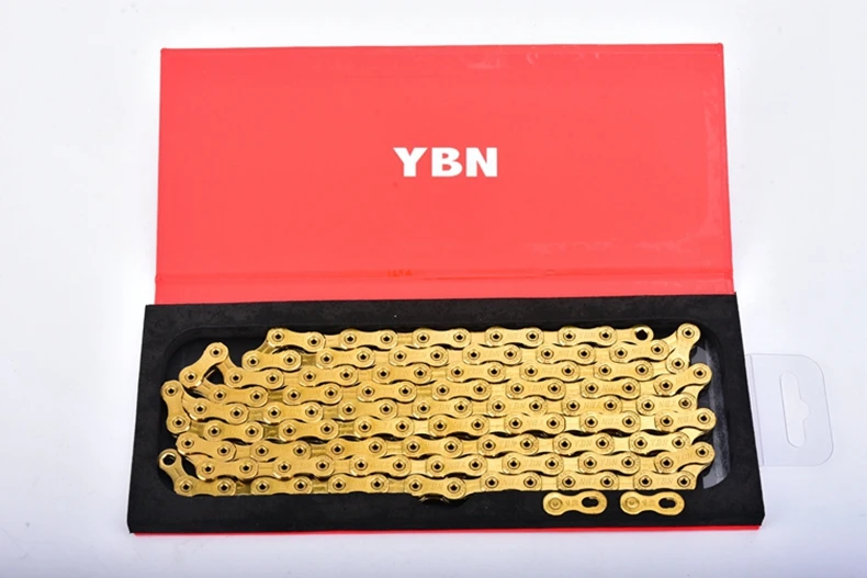 YBN Bicycle Chain Ultralight Black Gold Silver Half All Hollow 10 11 12 Speed Chain MTB Mountain Road Bike Chain for Shimano