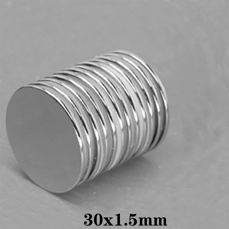 

2~60pcs 30x1.5 mm Powerful Magnets 30mmx1.5mm Permanent Round Magnet 30x1.5mm Neodymium Magnetic Super Strong magnet 30*1.5 mm