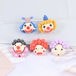 10/20pcs/Lot Fashion Cute Resin Clown Circus Troupe Gradient Pendant Flatback Charm For Woman Girl Cartoon DIY