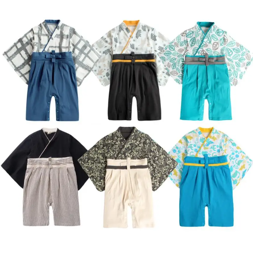 Kimono Newborn Baby Boys Girls Clothes Japanese Style Kids Rompers Pajamas Robes Bathrobe Uniform Clothes Infants costume Y533